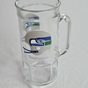 Seattle Seahawks Classic Logo Glass Beer Pop Soda NFL Vtg Collectible Go Hawks